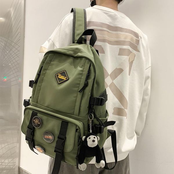 backpack multi-pocket nylon solid color button travel bag large capacity students schoolbag lapbackpacks
backpack multi-pocket nylon solid color button travel bag large capacity students schoolbag lapbackpacks