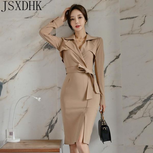casual dresses jsxdhk elegant slim pencil dress women's korean lace-up office wear ol business work sheath bodycon vestidos, Black;gray
casual dresses jsxdhk elegant slim pencil dress women's korean lace-up office wear ol business work sheath bodycon vestidos, Black;gray
