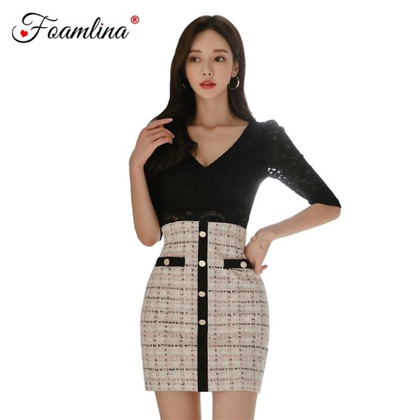 korean fashion women dress v neck 3/4 sleeve hollow out floral lace patchwork plaid print mini pencil 210603, Black;gray
korean fashion women dress v neck 3/4 sleeve hollow out floral lace patchwork plaid print mini pencil 210603, Black;gray