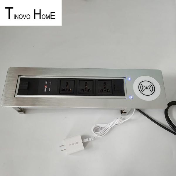 smart power plugs electric rotating socket/with wireless qi charging/high-grade aluminum alloy material 3-position universal socket
smart power plugs electric rotating socket/with wireless qi charging/high-grade aluminum alloy material 3-position universal socket
