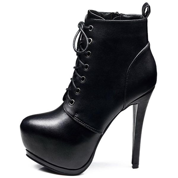 boots chic extreme fetish high heels shoelaces platform party ankle booties cool shoes women, Black
boots chic extreme fetish high heels shoelaces platform party ankle booties cool shoes women, Black