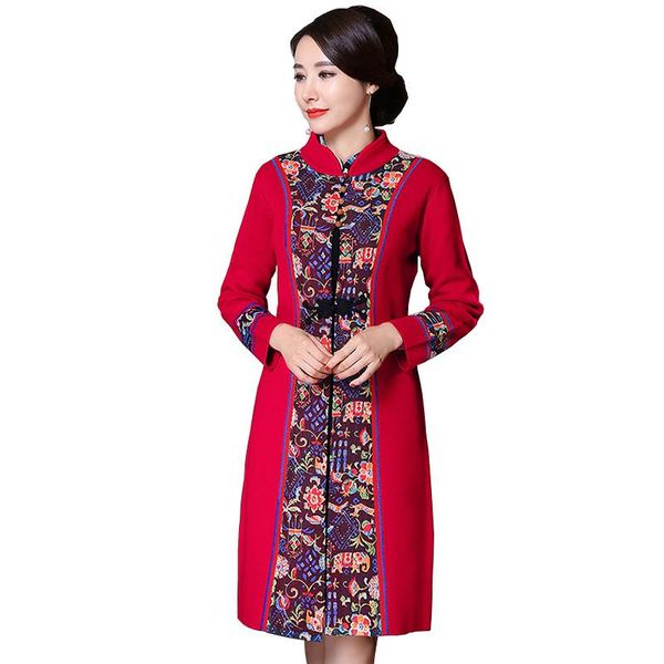 casual dresses red cardigan woolen dress flower vintage chinese women arrival thick warm clothings, Black;gray
casual dresses red cardigan woolen dress flower vintage chinese women arrival thick warm clothings, Black;gray
