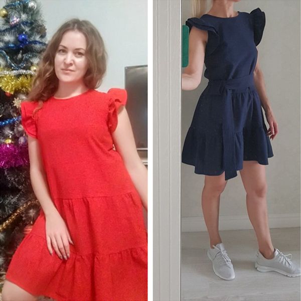 2021borntogirl woman summer dress 2021 womens sleeveless o-neck black navy blue red ruffles dress robe femme, Black;gray
2021borntogirl woman summer dress 2021 womens sleeveless o-neck black navy blue red ruffles dress robe femme, Black;gray