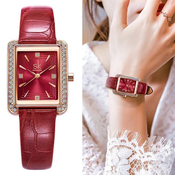 wristwatches women's sports watches diamond casual waterproof elegant quartz watch women red leather wristwatch square clock relogio fe, Slivery;brown
wristwatches women's sports watches diamond casual waterproof elegant quartz watch women red leather wristwatch square clock relogio fe, Slivery;brown