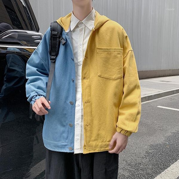 men's jackets hooded jacket men style buttons impermeable streetwear kpop clothes jeans bg50js, Black;brown 
men's jackets hooded jacket men style buttons impermeable streetwear kpop clothes jeans bg50js, Black;brown