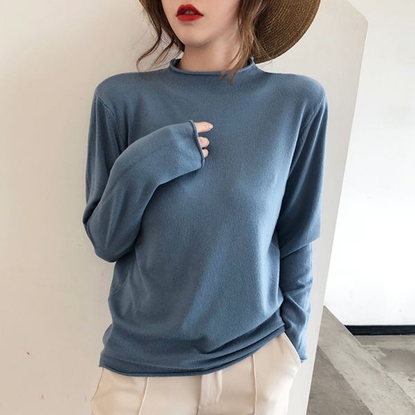 autumn winter long sleeve ruched pullovers elastic ladies half turtleneck jumpers sweater 2021 women fashion wool warm knit, White;black
autumn winter long sleeve ruched pullovers elastic ladies half turtleneck jumpers sweater 2021 women fashion wool warm knit, White;black