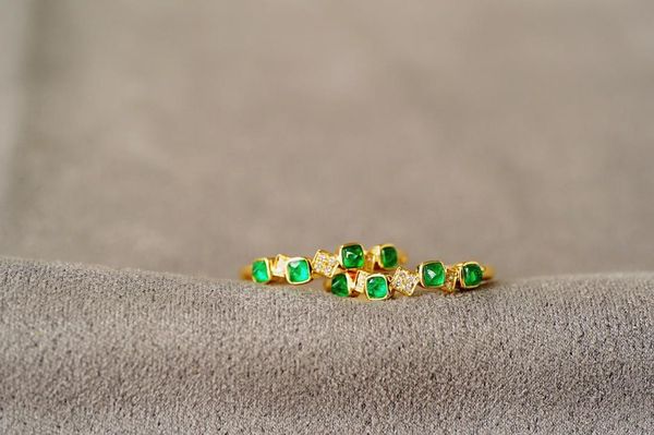 cluster rings solid 18k gold 0.3ct nature emerald gemstones for women fine jewelry presents the six-word admonition, Golden;silver
cluster rings solid 18k gold 0.3ct nature emerald gemstones for women fine jewelry presents the six-word admonition, Golden;silver