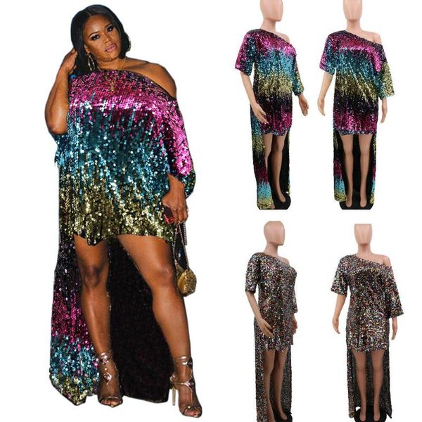 casual dresses sequin party dress women high low long one shoulder night club wear maxi ladirs fashion plus size clothing, Black;gray
casual dresses sequin party dress women high low long one shoulder night club wear maxi ladirs fashion plus size clothing, Black;gray