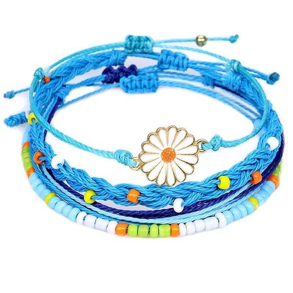 charm bracelets bohemian colorful chrysanthemum beaded set bracelet hand-woven wax thread jewelry for couples women gift, Golden;silver
charm bracelets bohemian colorful chrysanthemum beaded set bracelet hand-woven wax thread jewelry for couples women gift, Golden;silver