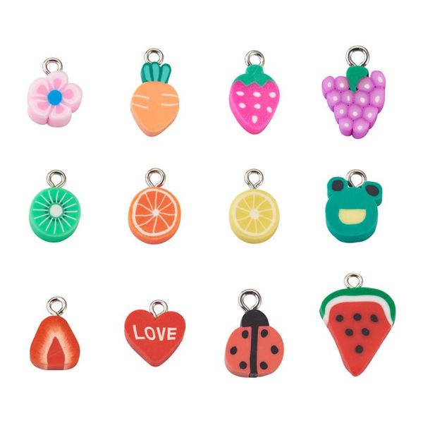 charms 120pcs cute fruits handmade polymer clay strawberry lemon charm pendants for bracelet earring keychain jewelry making diy, Bronze;silver
charms 120pcs cute fruits handmade polymer clay strawberry lemon charm pendants for bracelet earring keychain jewelry making diy, Bronze;silver