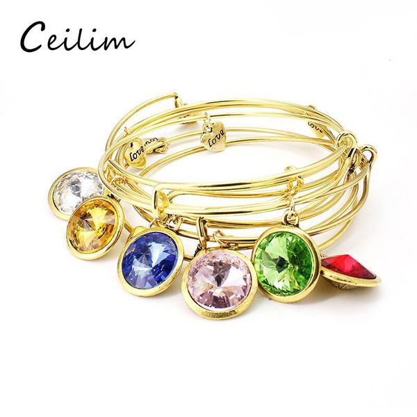 fashion birthstone bracelet jewelry gold color expandable wire bracelets & bangles adjustable 12 colors crystal birthstone with heart charms, Black
fashion birthstone bracelet jewelry gold color expandable wire bracelets & bangles adjustable 12 colors crystal birthstone with heart charms, Black