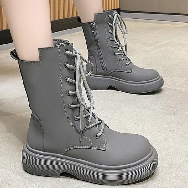 boots 2021 winter women fashion lace up women's round toe shoes woman platform for british style female, Black
boots 2021 winter women fashion lace up women's round toe shoes woman platform for british style female, Black