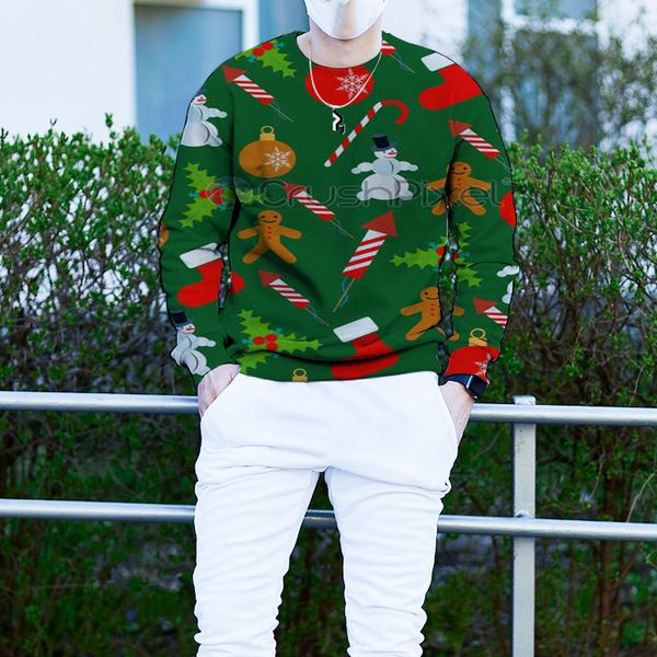 men's christmas 3d printing long sleeve hoodless sweater christmas ornament pattern clothing, White;black
men's christmas 3d printing long sleeve hoodless sweater christmas ornament pattern clothing, White;black