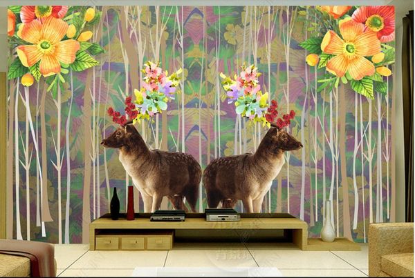 wallpapers custom po 3d mural wallpaper european cartoon animal deer flower hand-painted background wall papers home decor
wallpapers custom po 3d mural wallpaper european cartoon animal deer flower hand-painted background wall papers home decor
