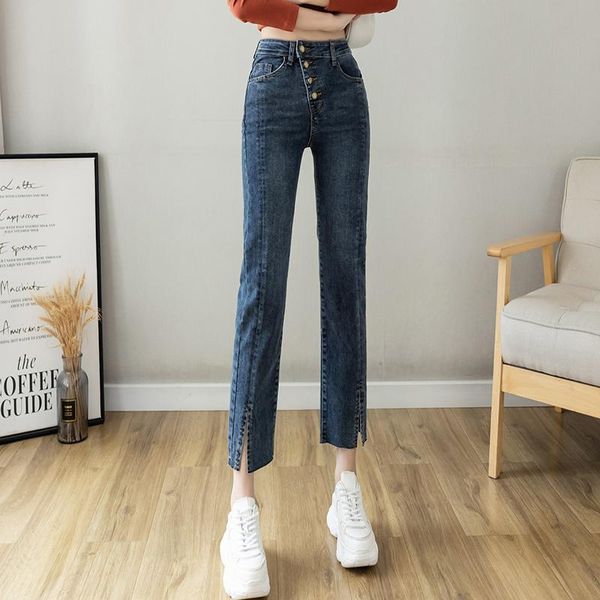 women's jeans split denim micro flare pants autumn 2021 small man slim high waist chic straight pipe, Blue
women's jeans split denim micro flare pants autumn 2021 small man slim high waist chic straight pipe, Blue