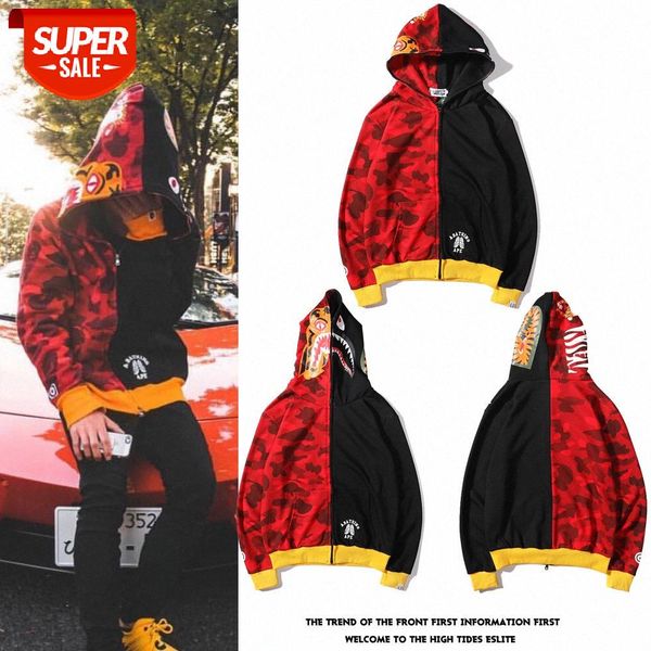 japanese classic shark sweater red camouflage hooded stitching zipper cardigan jacket #rk1x, Black
japanese classic shark sweater red camouflage hooded stitching zipper cardigan jacket #rk1x, Black