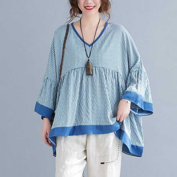 women's t-shirt summer 2021 oversized long sleeve t-shirts women loose casual aesthetic spliced plaid shirt tunics basic large size, White
women's t-shirt summer 2021 oversized long sleeve t-shirts women loose casual aesthetic spliced plaid shirt tunics basic large size, White