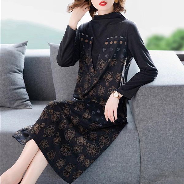 casual dresses autumn winter women printed vintage dress patchwork turtleneck pullover elegant pocket plus size 4xl robe vestido, Black;gray
casual dresses autumn winter women printed vintage dress patchwork turtleneck pullover elegant pocket plus size 4xl robe vestido, Black;gray