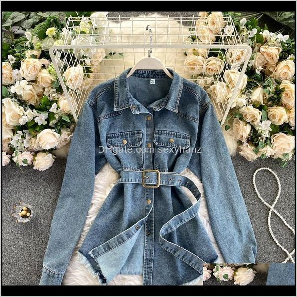 blouses & shirts clothing apparel drop delivery 2021 womens designers clothes casual belted waist medium long denim shirt women all-match po, White
blouses & shirts clothing apparel drop delivery 2021 womens designers clothes casual belted waist medium long denim shirt women all-match po, White