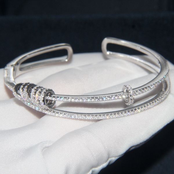 a family s925 sterling silver bracelet female diamond inlaid smart multi ring bracelet trendsetter jewelry personality, Black
a family s925 sterling silver bracelet female diamond inlaid smart multi ring bracelet trendsetter jewelry personality, Black