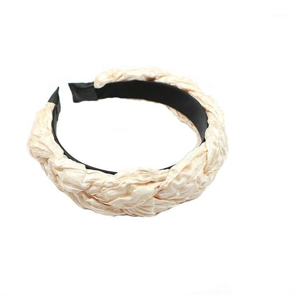 pleatted satin fabric hairband headband for women girls hair accessories1