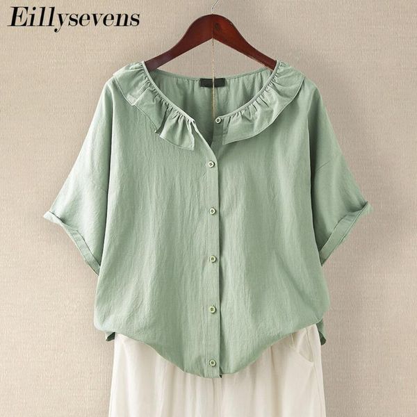 women's blouses & shirts light green ruffles patchwork sweet women 2021 summer loose casual long sleeve o neck female office ladies, White
women's blouses & shirts light green ruffles patchwork sweet women 2021 summer loose casual long sleeve o neck female office ladies, White