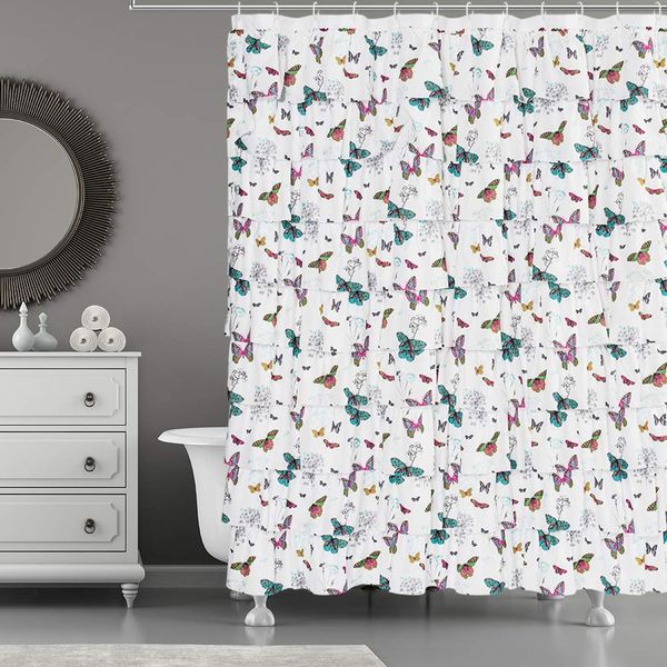 ruffle shower curtain - white farmhouse bath curtains for the bathroom with hooks,72 inch,butterfly pattern,gypsy decorations
ruffle shower curtain - white farmhouse bath curtains for the bathroom with hooks,72 inch,butterfly pattern,gypsy decorations