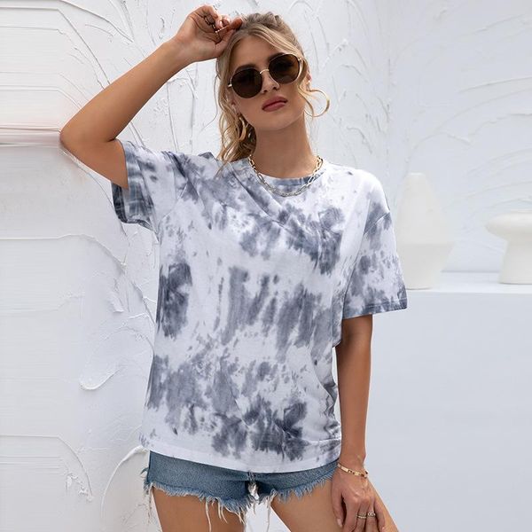 women's t-shirt 2021 summer women tie dye print t shirt short sleeve o neck loose casual fashion female cotton gray red tee shirts, White
women's t-shirt 2021 summer women tie dye print t shirt short sleeve o neck loose casual fashion female cotton gray red tee shirts, White