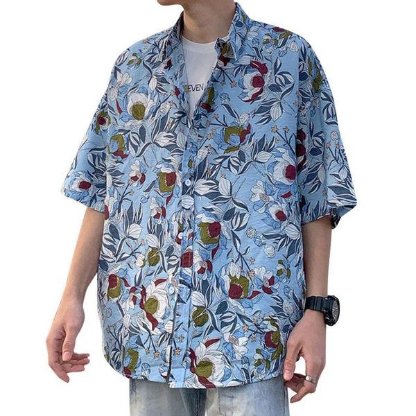 men's casual shirts yfashion women men leisure shirt personality loose blue floral printing short sleeve retro hawaii beach summer, White;black
men's casual shirts yfashion women men leisure shirt personality loose blue floral printing short sleeve retro hawaii beach summer, White;black