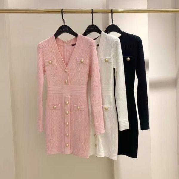 casual dresses fall collection v-neck buttons streetwear white sheath knitted dress pink black wholesale dropship, Black;gray
casual dresses fall collection v-neck buttons streetwear white sheath knitted dress pink black wholesale dropship, Black;gray