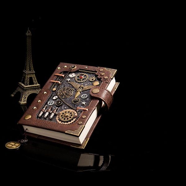 notebook personality creative steampunk hand book loose-leaf retro notepad leather diary gift notepads, Purple;pink
notebook personality creative steampunk hand book loose-leaf retro notepad leather diary gift notepads, Purple;pink