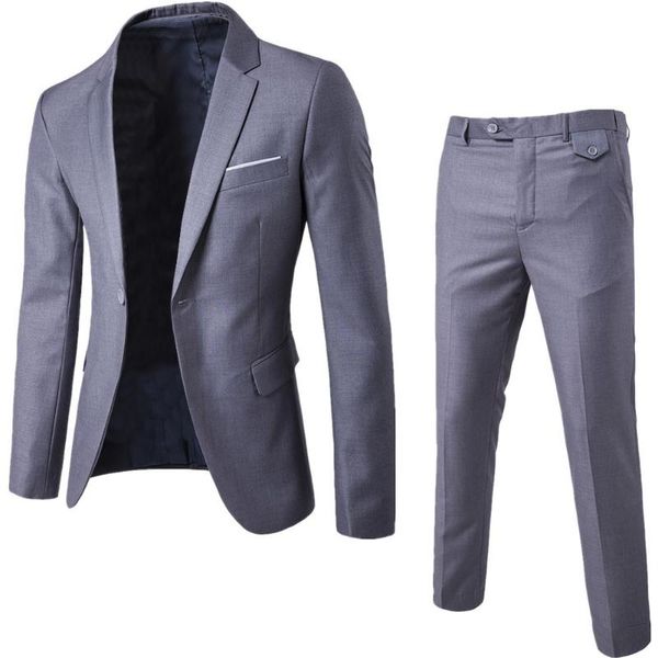 men's suits & blazers 2pcs / set men suit plus size long sleeve solid color lapel slim button work wear business, White;black
men's suits & blazers 2pcs / set men suit plus size long sleeve solid color lapel slim button work wear business, White;black
