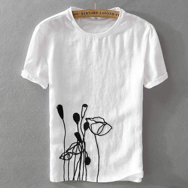 women's t-shirt moda casual vero manga curta-de linho e algodo t-shirt dos homens em torno do pescoo solto mens camisa branca de t conf, White
women's t-shirt moda casual vero manga curta-de linho e algodo t-shirt dos homens em torno do pescoo solto mens camisa branca de t conf, White