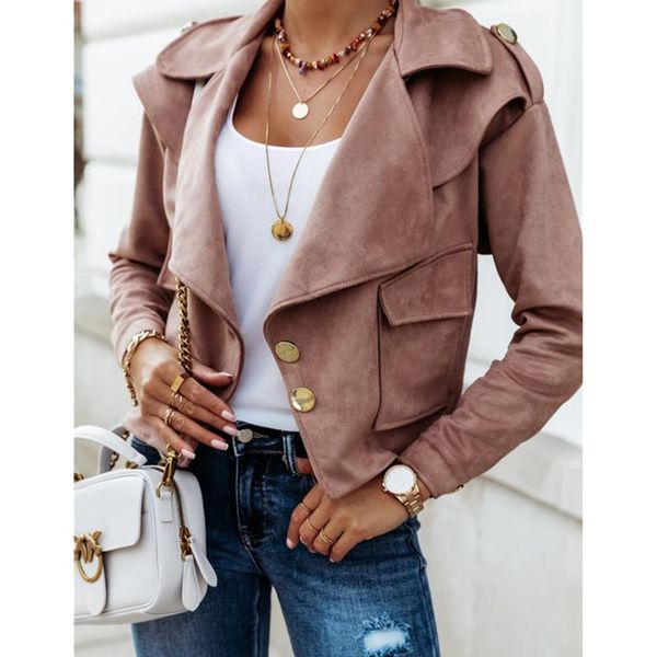 women's jackets xingqing women solid color jacket long sleeve turn-down collar side pocket single-breasted coat womens 2021 clothes, Black;brown
women's jackets xingqing women solid color jacket long sleeve turn-down collar side pocket single-breasted coat womens 2021 clothes, Black;brown