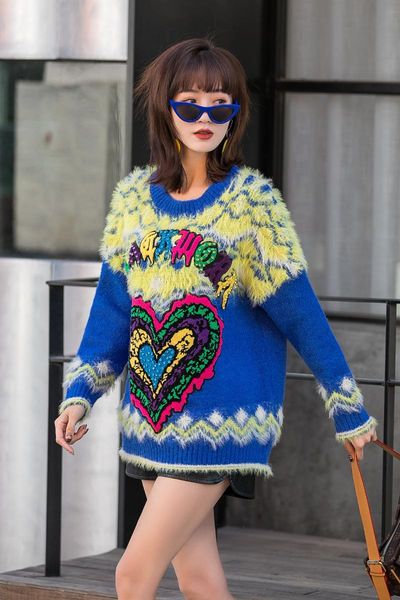women's sweaters fashion tide imitation mink hair pullover knitwear women chic heavy industry beaded sequin autumn winter mujer loose s, White;black
women's sweaters fashion tide imitation mink hair pullover knitwear women chic heavy industry beaded sequin autumn winter mujer loose s, White;black