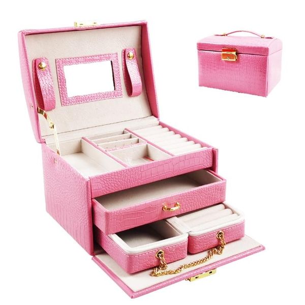 jewelry pouches, bags n58f lockable mirrored box necklace ring storage organizer synthetic leather large jewel cabinet case display, Pink;blue
jewelry pouches, bags n58f lockable mirrored box necklace ring storage organizer synthetic leather large jewel cabinet case display, Pink;blue