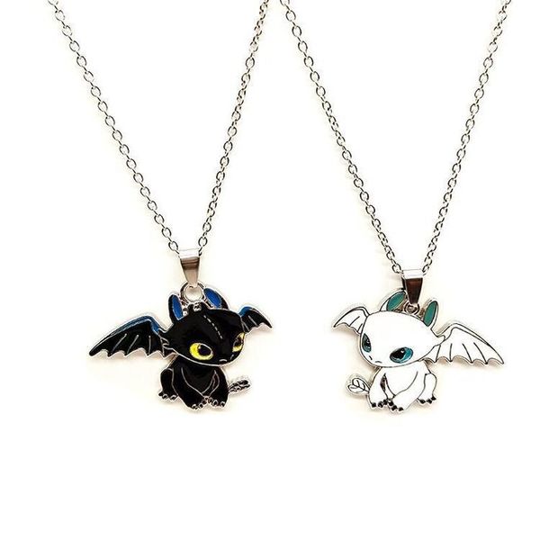 pendant necklaces fashion cartoon necklace black and white night evil double dragon personality hip hop couple friends gift, Silver
pendant necklaces fashion cartoon necklace black and white night evil double dragon personality hip hop couple friends gift, Silver