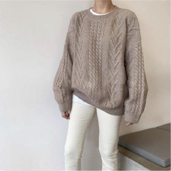 women's sweaters vintage women pullover winter striped jumpers korean style loose knitwear casual soft sweater pull femme, White;black
women's sweaters vintage women pullover winter striped jumpers korean style loose knitwear casual soft sweater pull femme, White;black
