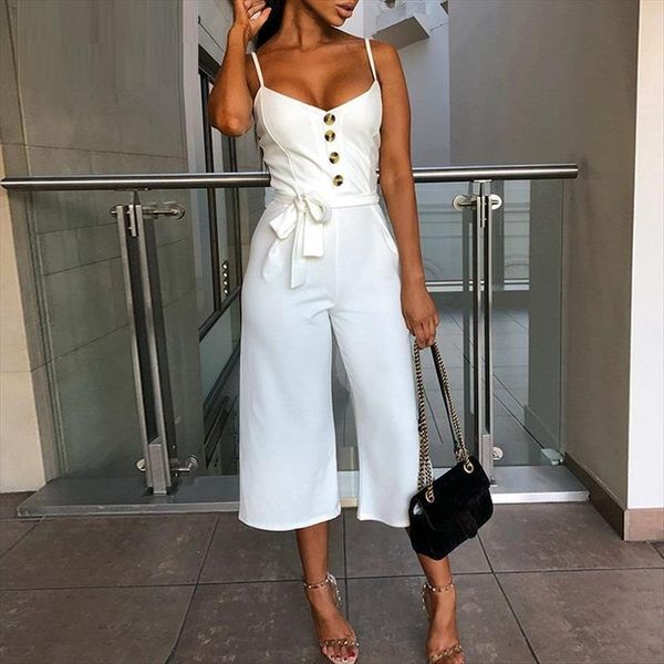 v neck lace up women romper summer button elegant slim ladies wide leg spaghetti strap overalls, Black;white
v neck lace up women romper summer button elegant slim ladies wide leg spaghetti strap overalls, Black;white