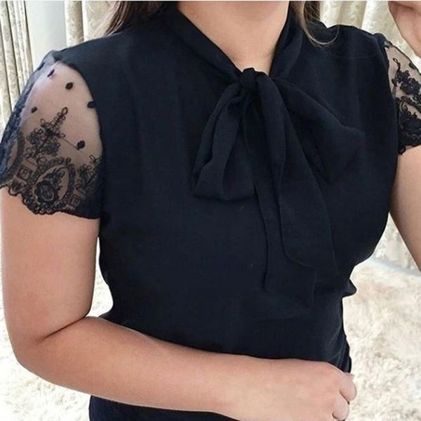women's t-shirt summer t shirts casual short sleeve women vintage bowknot collar tees shirt female lace patchwork, White
women's t-shirt summer t shirts casual short sleeve women vintage bowknot collar tees shirt female lace patchwork, White