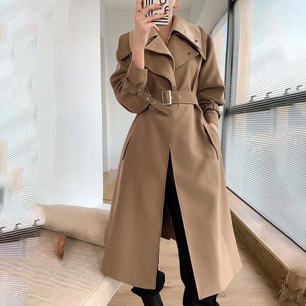 women's trench coats coffee color windbreaker long 2021 spring autumn korean loose square collar high-end lining tooling belted coat ye, Tan;black
women's trench coats coffee color windbreaker long 2021 spring autumn korean loose square collar high-end lining tooling belted coat ye, Tan;black