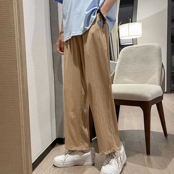 summer pure color ice silk pants men's korean fashion loose casual harajuku streetwear all-match pleated men, Black
summer pure color ice silk pants men's korean fashion loose casual harajuku streetwear all-match pleated men, Black