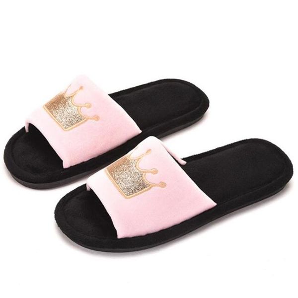 women fur slippers winter plush warm flat indoor shoes female fashion crown pattern home non-slip cotton xx636, Black
women fur slippers winter plush warm flat indoor shoes female fashion crown pattern home non-slip cotton xx636, Black