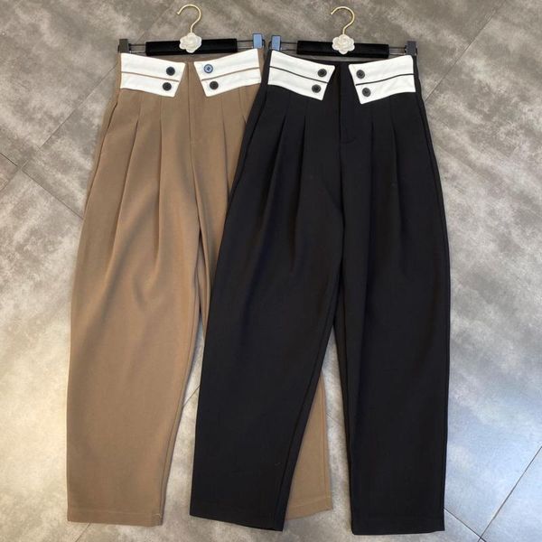 women's pants & capris prepomp 2021 fall winter multi buttons high waist slim wide leg suit casual women gc735, Black;white
women's pants & capris prepomp 2021 fall winter multi buttons high waist slim wide leg suit casual women gc735, Black;white