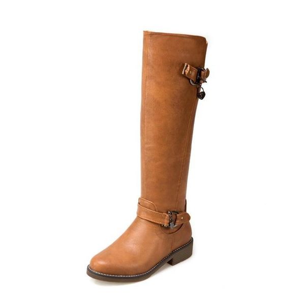 boots autumn and winter college style pu metal decorative belt buckle side zipper low square heel high for women, Black
boots autumn and winter college style pu metal decorative belt buckle side zipper low square heel high for women, Black