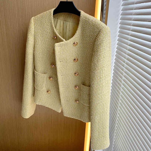 women's hoodies & sweatshirts korean fashion yellow jaqueta feminina 2021 autumn winter elegant double-breasted o-neck short wool, Black
women's hoodies & sweatshirts korean fashion yellow jaqueta feminina 2021 autumn winter elegant double-breasted o-neck short wool, Black