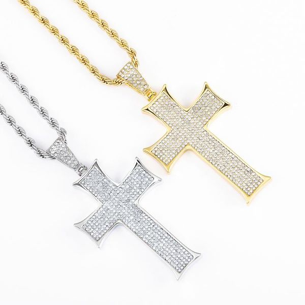 pendant necklaces hip hop iced out tennis link chain men cross gold color women jewellery 24inch gift, Silver
pendant necklaces hip hop iced out tennis link chain men cross gold color women jewellery 24inch gift, Silver