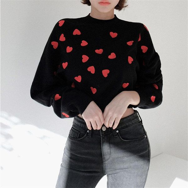 women's sweaters alien kitty cute embroidery hearts sweet all-match high waist slimming women girls pullovers high-quality knitted basi, White;black
women's sweaters alien kitty cute embroidery hearts sweet all-match high waist slimming women girls pullovers high-quality knitted basi, White;black