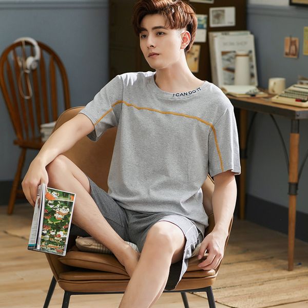 men's sleepwear 2 piece set casual pajamas summer cotton short-sleeved t-shirt + shorts thin plus size home clothing suit psn7, Black;brown
men's sleepwear 2 piece set casual pajamas summer cotton short-sleeved t-shirt + shorts thin plus size home clothing suit psn7, Black;brown