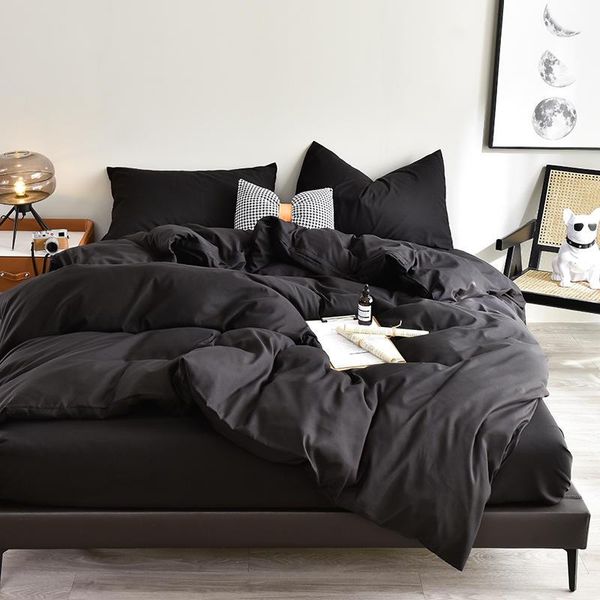 bedding sets set luxury and bed duvet cover linen black color plain dyed single//king bedclothes
bedding sets set luxury and bed duvet cover linen black color plain dyed single//king bedclothes